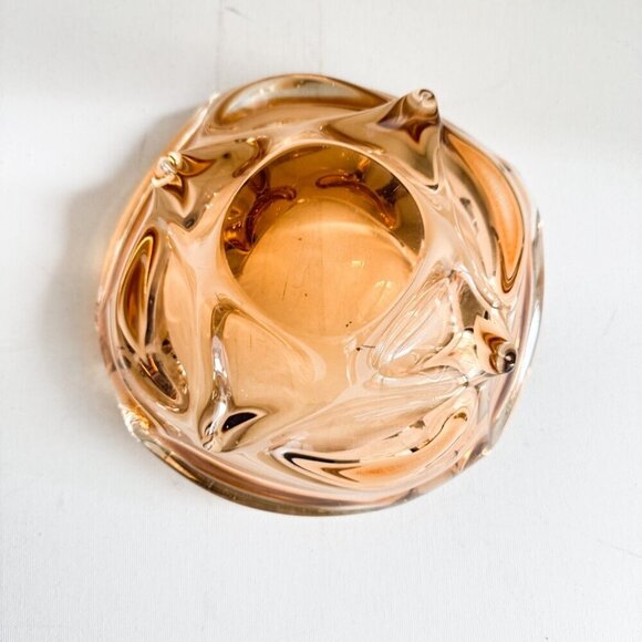 Vintage MCM Chalet Glass Light Brown Champagne Ashtray - Picture 9 of 12